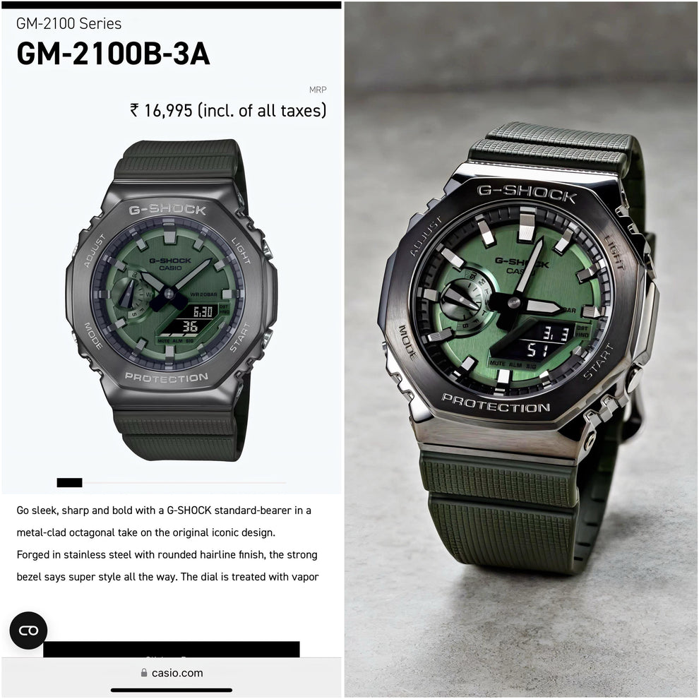 GM 2100 GREEN METAL BODY WATCH