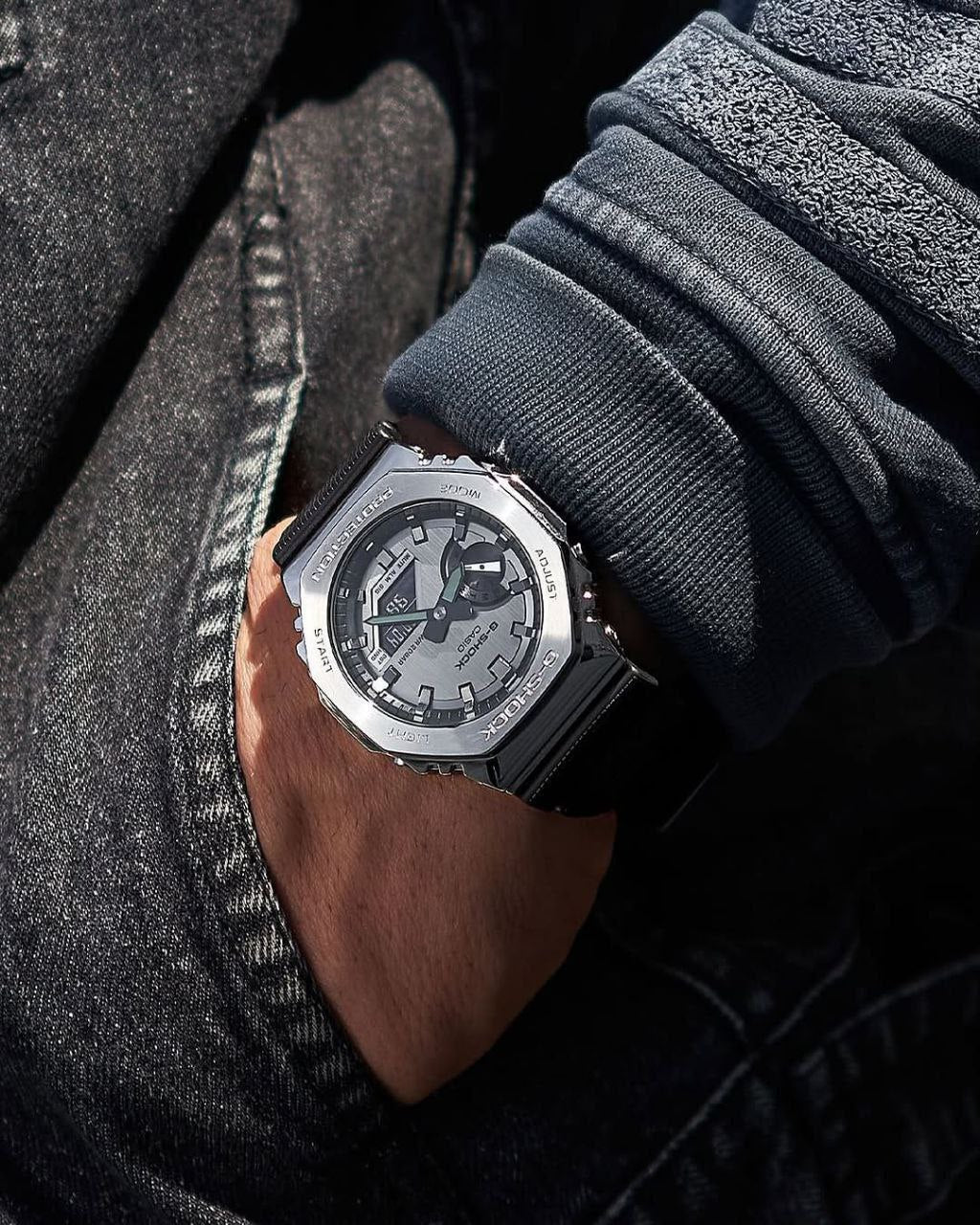 G-SHOCK-2100 METAL SILVER-BLACK